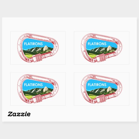 Flatirons Climbing Carabiner Rechteckiger Aufkleber (Blatt)