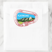 Flatirons Climbing Carabiner Rechteckiger Aufkleber (Tasche)