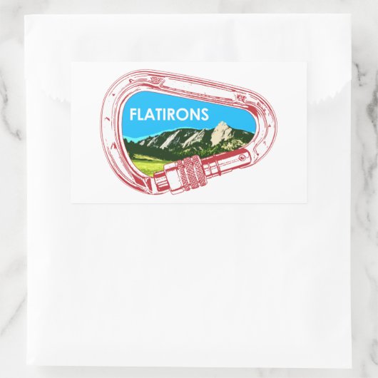 Flatirons Climbing Carabiner Rechteckiger Aufkleber (Tasche)