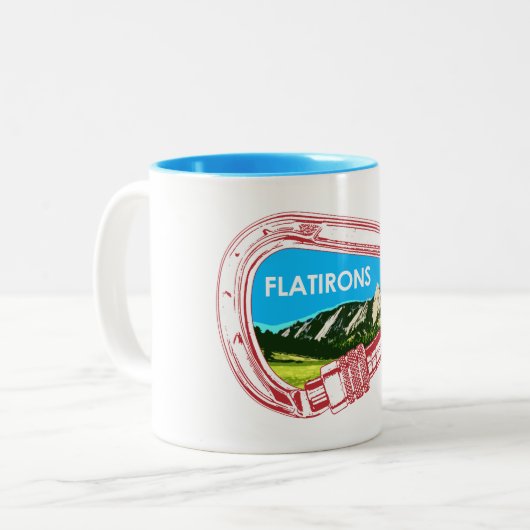 Flatirons Climbing Carabiner Zweifarbige Tasse (Vorderseite Links)