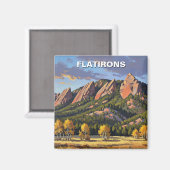 Flatirons Colorado Reise Magnet (Vorderseite/Rückseite)