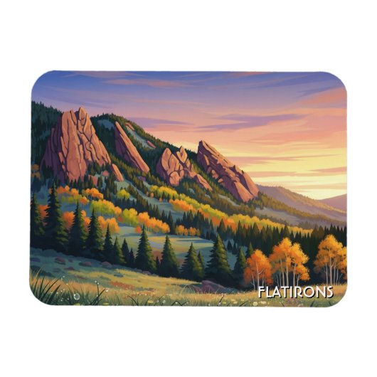 Flatirons Colorado Reise Magnet (Horizontal)