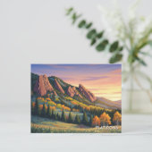 Flatirons Colorado Reise Postkarte (Stehend Vorderseite)