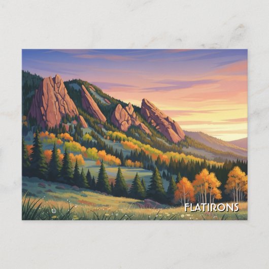 Flatirons Colorado Reise Postkarte (Vorderseite)
