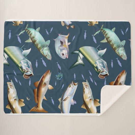 Flats Slam Rote Trommel, Karos, Snook & Speckforel Sherpadecke (Vorderseite (Horizontal))