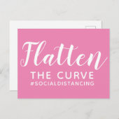 Flatten der Kurve Koronavirus-Pandemie rosa Postkarte (Vorne/Hinten)