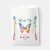 Flatter Über Regenbogen Schmetterling 1. Geburtsta Geschenktütchen (Vorderseite)