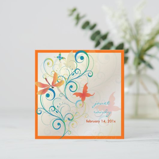 Flattern durch... Drachenfliege+Schmetterlinge+Wir Einladung (Stehend Vorderseite)