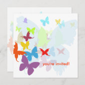 Flattern durch... Geburtstagsfeier Einladung (Vorne/Hinten)