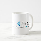 Flattern: Gekommen zur Pfeil-Seiten-Weiß-Tasse Kaffeetasse (VorderseiteRechts)