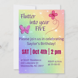 flattern in Jahr fünf Einladung