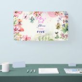 Flattern und wirbeln Fairy Garden Aquarell Geburts Banner (Messe)