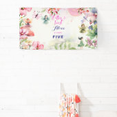 Flattern und wirbeln Fairy Garden Aquarell Geburts Banner (InSitu)