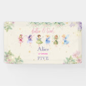 Flattern und wirbeln Fairy Garden Aquarell Geburts Banner (Horizontal)