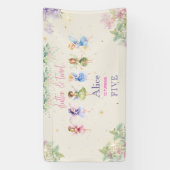 Flattern und wirbeln Fairy Garden Aquarell Geburts Banner (Vertikal)