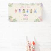 Flattern und wirbeln Fairy Garden Aquarell Geburts Banner (InSitu)