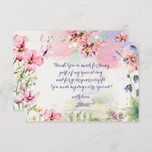 Flattern und wirbeln Fairy Garden Aquarell Geburts Dankeskarte (Vorne/Hinten)