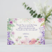 Flattern und wirbeln Fairy Garden Aquarell Geburts Dankeskarte (Stehend Vorderseite)