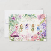 Flattern und wirbeln Fairy Garden Aquarell Geburts Dankeskarte (Rückseite)