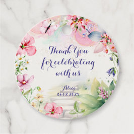 Flattern und wirbeln Fairy Garden Aquarell Geburts Geschenkanhänger