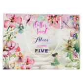 Flattern und wirbeln Fairy Garden Aquarell Geburts Große Geschenktüte (Rückseite)
