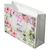 Flattern und wirbeln Fairy Garden Aquarell Geburts Große Geschenktüte (Vorderseite Schrägansicht)