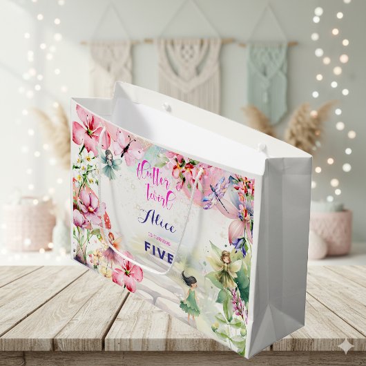 Flattern und wirbeln Fairy Garden Aquarell Geburts Große Geschenktüte