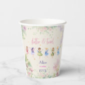 Flattern und wirbeln Fairy Garden Aquarell Geburts Pappbecher (Rückseite)