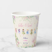 Flattern und wirbeln Fairy Garden Aquarell Geburts Pappbecher (Vorderseite)