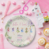 Flattern und wirbeln Fairy Garden Aquarell Geburts Pappteller (Party)