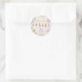 Flattern und wirbeln Fairy Garden Aquarell Geburts Runder Aufkleber (Tasche)