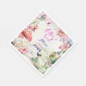 Flattern und wirbeln Fairy Garden Aquarell Geburts Serviette (Ecke)
