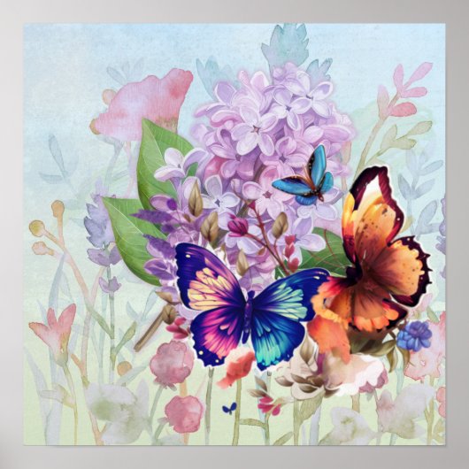 Flatternde Blüten Poster (Vorne)