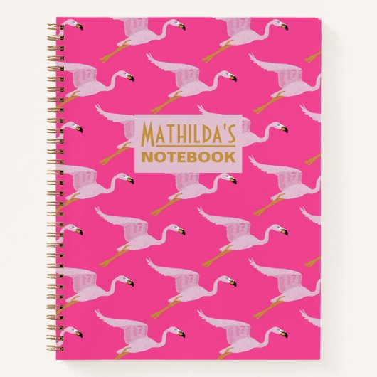 Flatternde Flamingos Notizblock (Vorderseite)