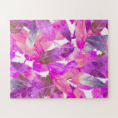 Flatternde Flamingos Rosa Federn Puzzle (Horizontal)