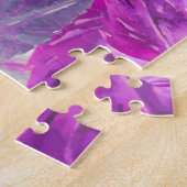 Flatternde Flamingos Rosa Federn Puzzle (Seite)