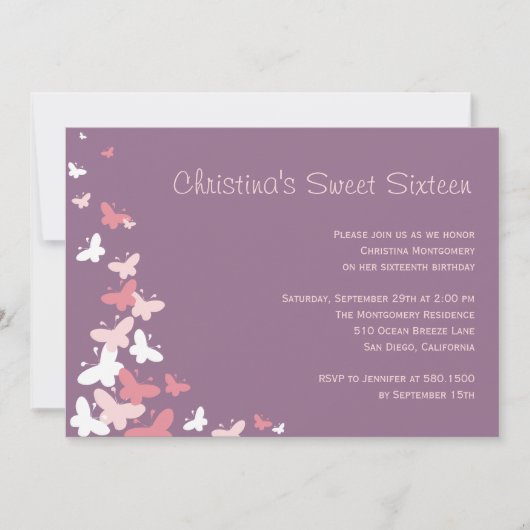 Flatternde Schmetterlinge Einladung zur Geburtstag