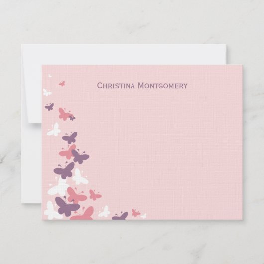 Flatternde Schmetterlinge Flat Dankeschön Karten (Vorderseite)