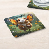 "Flatterpaws: Die Guinea, in der das Schwein flieg Rechteckiger Pappuntersetzer (angewinkelt)