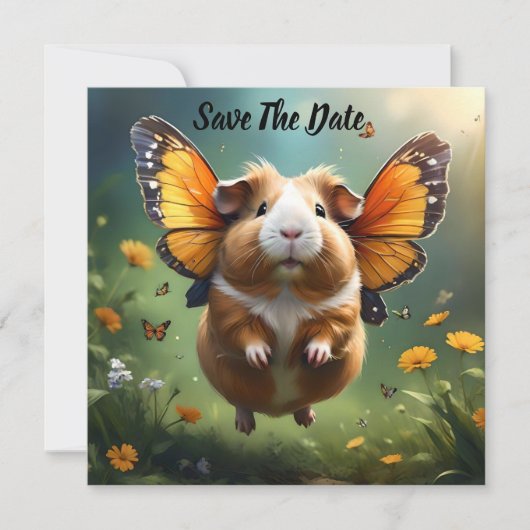 "Flatterpaws: Die Guinea, in der das Schwein flieg Save The Date (Vorderseite)