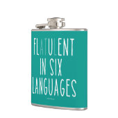 Flatulent in sechs Sprachen Flachmann (Links)