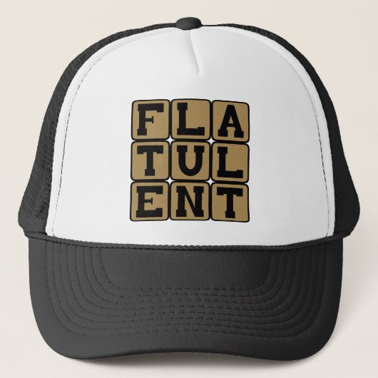 Flatulent, voll von Furzen Truckerkappe (Vorderseite)