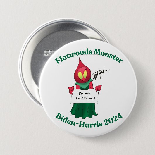 Flatwood Monster Biden-Harris-Button Button (Vorne & Hinten)