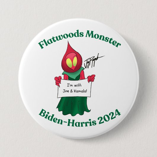Flatwood Monster Biden-Harris-Button Button (Vorderseite)