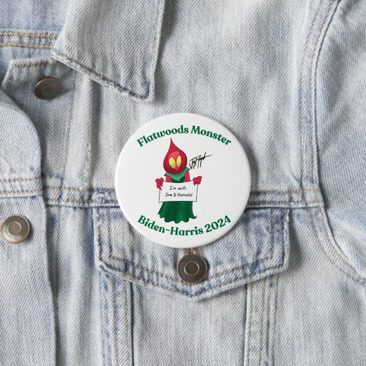Flatwood Monster Biden-Harris-Button Button (Beispiel)