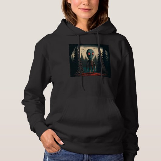 Flatwoods Monster Braxie 1952 Creepy Alien Cryptid Hoodie (Vorderseite)