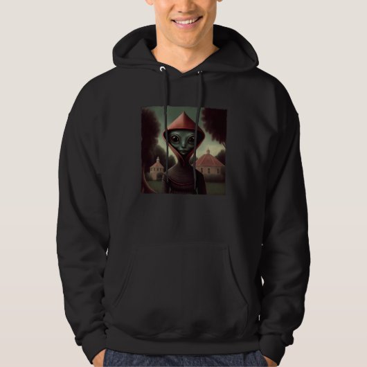 Flatwoods Monster Braxie 1952 Creepy Alien Cryptid Hoodie (Vorderseite)