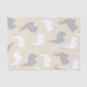 Flaumige graue u. weiße Lamas Seidenpapier (Vorderseite)