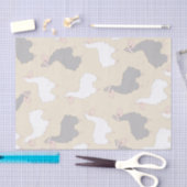 Flaumige graue u. weiße Lamas Seidenpapier (Handwerk)