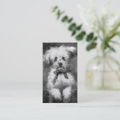 Flaumige HundeVisitenkarte Visitenkarte (Stehend Vorderseite)